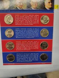 lot 36 image: 2014 US Mint Presidential Dollar coin  uncirculated set    8 coins