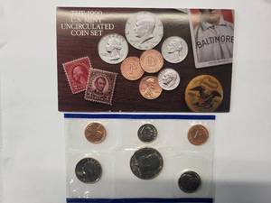 lot 68 image: US Mint Set 1990 Uncirculated - 12 Coins - P and D Mint