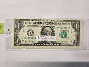 lot 80 image: $1 Consecutive serial numbers     2017    I06139801A-I06139806A  Almost Uncirculated