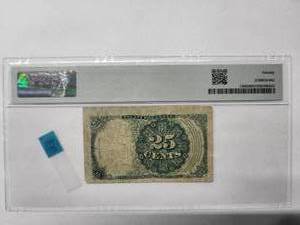 lot 93 image: 25 Cents Fifth Issue Fractional Currency  - (1874-1876)   Very Fine 20