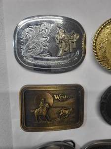 lot 146 image: 10 Belt Buckles -- One Missing Parts