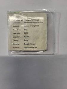 lot 173 image: Ronald Reagan Copper Silver Plated       Uncirculated