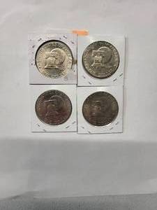 lot 180 image: 1776-1976 Eisenhower Dollars  Almost Uncirculated (4 Coins )