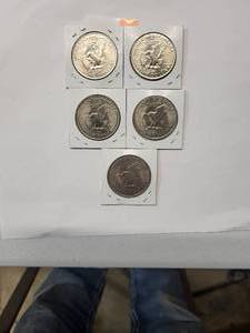 lot 182 image: 1971 Eisenhower Dollars   Almost Uncirculated - Very Fine (5 Coins)