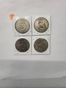lot 185 image: 1972 Eisenhower Dollars   Almost Uncirculated - Extra Fine (4 Coins)