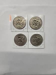 lot 186 image: 1974 Eisenhower Dollars   AU-BU (4 Coins)