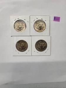lot 193 image: 1971 Kennedy Half Dollars  Almost Uncirculated - Very Fine (4 Coins)