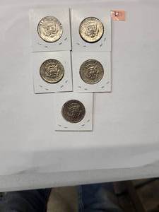 lot 195 image: 1972 Kennedy Half Dollars   Almost Uncirculated  (5 Coins)