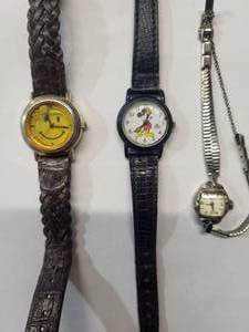lot 202 image: Vintage Watches ( Happy Face, Mickey Mouse, Wyler ladies Watch)