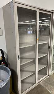 MSRP $7500 Medical Grade Large Heavy Duty Metal Sliding Glass Double Door Laboratory Display Case 6-Shelf Storage Cabinet - Great Condition - Slides Smoothly Used In A Hospital Laboratory Setting - This Cabinet Has A Modest $400 Reserve