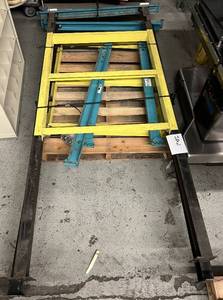 Lot Of 2 Pallet Gravity Flow Rack Shelving Tracks - These Tracks Automatically Move The Pallet Behind Forward To The Front Of The Racking Once The Front Pallet Is Removed All Nuts &amp Bolts Included See Picture 3 For How It Looks Before Disassembly