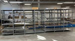 MSRP $14,000 &nbsp14 Racks Republic Steel Heavy Duty Industrial Steel Adjustable Open Warehouse Shelving Metal Storage Racking - 14 Stand Alone Racks That Are Attached Together To Make 2 Lines Of 7 Racks - Each 87x36x24 - Great Condition&nbsp
