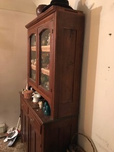 lot 148 image: vintage solid wood China cabinet