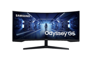 lot 61 image: NEW Samsung Odyssey G5 34 WQHD HDR Curved LED Gaming Monitor