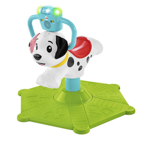 lot 63 image: NEW Fisher-Price Bounce and Spin Puppy Ride-On