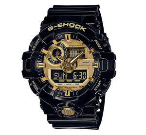 lot 81 image: NEW G-Shock Mens Black and Goldtone AnalogDigital Watch