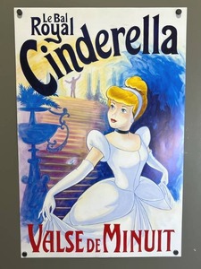 lot 34 image: 24 x 36 Disney Cinderella Le Bal Royal Cinderella Vase De Minuit Movie Poster