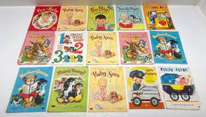 Vintage 1950s Whitman & Lowe Cloth Kids Books (Very Cool)