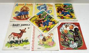 Vintage 1950s Saalfield Cloth Kids Books (Very Cool)