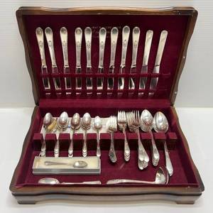 Vintage 64 Pc. Misc. 1847 Rodgers Bros. Silverplate Silverware Set