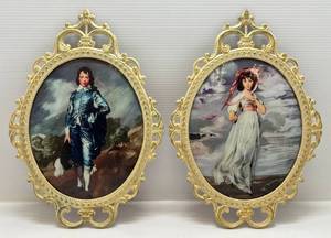 Vintage Bubble Glass Metal Frames 17 x 12