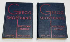 Vintage 1936 Gregg Shorthand Function Method Part One & Two (Nice Condition)