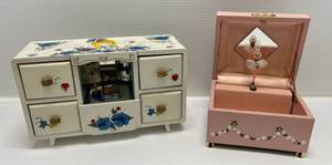 Vintage 1970s Musical Bellarina Jewelry Boxes