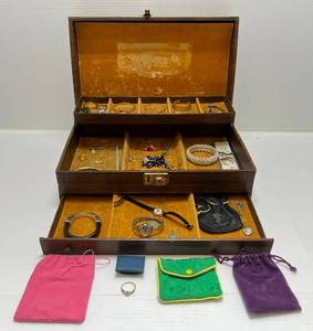 Vintage Jewelry Box Filled With Vintage Jewelry
