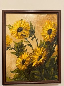 Framed Yellow Flower Artwork