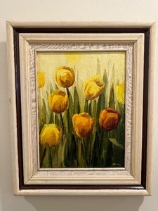 Framed Painted Tulip Artwork
