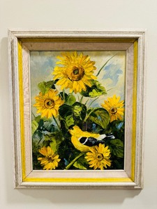 Bird and Sunflower Painted Artwork