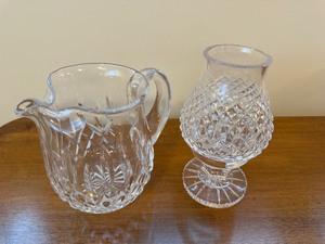Waterford Pitcher and Candle Holders