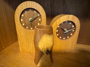 Mixed Lot of Wood Clocks and Vase