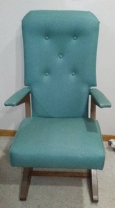 lot 515 image: Vintage Spring Rocker, Turquoise.
