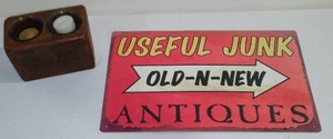 lot 538 image: Useful Junk Metal Sign And More.