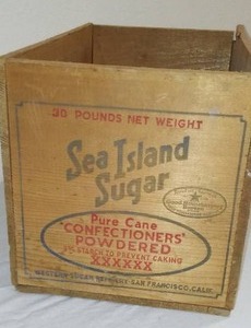 lot 564 image: Vintage Sea Island Sugar Wood Create.