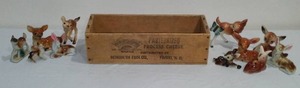 lot 577 image: Vintage Figurines (11) And Cheese Box.