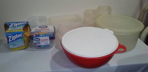 lot 608 image: Plastic Storage, Some Tupperware
