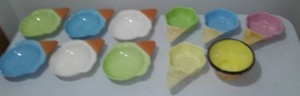 lot 628 image: Vintage Ice Cream Bowls.