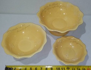 lot 637 image: Bowl Set-3. Christian verses.