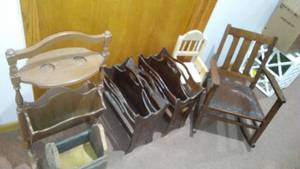 lot 664 image: Childs Rocker, Magazine Racks and more.