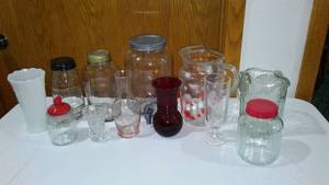 lot 674 image: Vintage Variety Jars, Pitchers, And Vases.