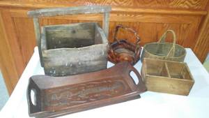 lot 764 image: Antique Wood Box And More.