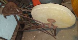 lot 799 image: Huge Grinding Stone On Frame.
