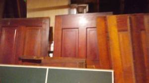 lot 802 image: Vintage Doors, Ping Pong Tabletop, Headboard And Foot Board, Bed Frame.