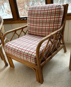 Pair of Bamboo Style Vintage Arm Chairs