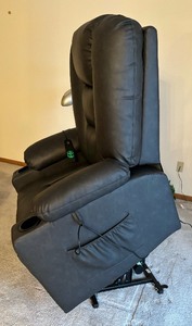 Leather Massaging Lift Chair by Mcombo