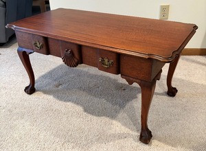 Vintage Accent Table with Two Petite Drawers