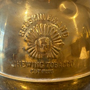 Vintage Brass Redskin Chewing Tobacco Spittoon