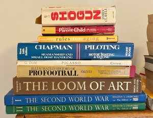 Variety of Books and Bookshelf